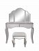 MF6-2014S - Elegant Decor - Contempo - 55 2 Drawer Vanity Set ComboHand Rubbed Antique Silver Finish with Clear Mirror Glass - Contempo