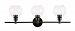 LD2318BK - Elegant Decor - Collier - Three Light Wall SconceBlack Finish with Clear Glass - Collier