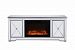 MF601S-F1 - Elegant Decor - Modern - 60 1 Drawer Rectangle Tv Cabinet/Stand With Fire PlaceAntique Silver Finish with Clear Mirror Glass - Modern