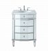 VF-1106 - Elegant Decor - Camille - 26 3 Drawer Rectangle Single Bathroom Vanity Sink SetSilver Finish with Clear Mirror Glass - Camille