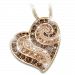 Live, Love, Latte Women's Heart-Shaped Swarovski Crystal Pendant Necklace