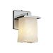 GLA-8671-26-WTFR-MBLK-PL1-GU24-13W - Justice Design - Montana - One Light Wall Sconce WTRF: White Frosted Glass Shade Matte Black FinishSquare/Rippled Rim - Veneto Luce-Montana