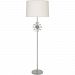 S1203 - Robert Abbey Lighting - Andromeda - One Light Floor Lamp Polished Nickel Finish with Clear Acrylic Glass with Pearl Dupioni Fabric Shade - Andromeda