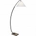 3609 - Robert Abbey Lighting - Curtis - One Light Floor Lamp Deep Patina Bronze/Warm Brass Finish with Oyster Linen Shade - Curtis