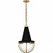 3394 - Robert Abbey Lighting - Axel - One Light Pendant Modern Brass/Matte Black Painted Finish with White Cased Glass - Axel