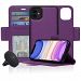 Navor Car Mount & Detachable Wallet Case Compatible for iPhone 11 [6.1 inch] [Vajio Series] - Purple