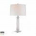 D2843-HUE-D - Elk-Home - Classical Column - 27 60W 1 LED Table Lamp with Philips Hue LED Bulb/DimmerClear Crystal Finish with White Linen/White Fabric Shade - Classical Column