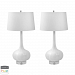 242/S2-HUE-B - Elk-Home - Del Mar - 32 60W 2 LED Table Lamp with Philips Hue LED Bulb/Bridge (Set of 2)White Finish with White Linen Shade - Del Mar