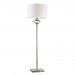 D2553 - Elk-Home - Edenbridge - Two Light Floor Lamp with LED NightlightAntique Silver Mercury Finish with White Faux Silk Shade - Edenbridge