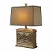 D1443 - Elk-Home - Laurel Run - One Light Table LampCourtney Gold Finish with Gold Faux Silk/Cream Fabric Shade - Laurel Run