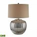D2640-LED - Elk-Home - Ribbed Ceramic - 27 9.5W 1 LED Table LampSilver Plated Finish with Natural Linen Shade - Ribbed Ceramic