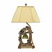 91-507 - Elk-Home - Twin Parrots - One Light Table LampAtlanta Bronze Finish with Light Gold Shantung Shade - Twin Parrots
