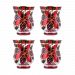 394638/S4 - Elk-Home - Poinsetta - 4.25- Inch Votive (Set of 4)Antique Silver/Red Finish - Poinsetta