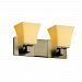 CNDL-8922-10-AMBR-MBLK-LED2-1400 - Justice Design - CandleAria - Two Light Bath Bar AMBR: Amber Glass Shade Matte Black FinishCylinder with Flat Rim Shade - Candle Aria-Modular