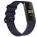 Water Resistant Soft TPU Silicone Replacement Sport Fitness Strap Wristbands For Fitbit Charge3 - Small / Dark Blue