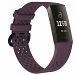 Water Resistant Soft TPU Silicone Replacement Sport Fitness Strap Wristbands For Fitbit Charge3 - Small / Dark Purple