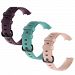 3Pcs Water Resistant Soft TPU Silicone Replacement Strap Wristbands Bands - Darkpurple/Mint/Pink - Large