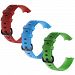 3Pcs Water Resistant Soft TPU Silicone Replacement Strap Wristbands Bands - Red/Blue/Green - Large