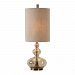 29538-1 - Uttermost - Formoso - 1 Light Table Lamp Antique Brass Finish with Amber Glass with Khaki Linen Fabric Shade - Formoso