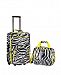Rockland 2-Pc. Lime Zebra Softside Luggage Set