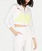 Waisted Neon-Mesh Cropped Zip-Up Hoodie