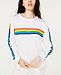 Rebellious One Juniors' Cotton Rainbow-Stripe T-Shirt