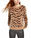Hooked Up by Iot Juniors' Fuzzy Zebra Sweater