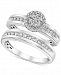 Diamond Cluster Bridal Set (1/3 ct. t. w. ) in 14k White Gold