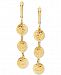 Textured Ball Triple Drop Earrings in 14k Gold