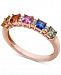 Multi-Sapphire (1 ct. t. w. ) & Diamond Accent Ring in 14k Rose Gold