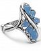 Carolyn Pollack Blue Jade Cascading Ring in Sterling Silver