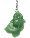 Dyed Jade (31 x 46mm) Carved Fish Enhancer Pendant in Sterling Silver