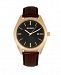 Breed Quartz Louis Gold And Brown And Black Genuine Leather Watches 42mm