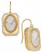 Cornelian Shell, Agate & Diamond (1/3 ct. t. w. ) Mother & Child Cameo Drop Earrings in 14k Gold