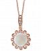 Effy Opal (1/2 ct. t. w. ) & Diamond Accent Floral 18" Pendant Necklace in 14k Rose Gold