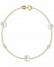 Effy Cultured Freshwater Pearl (5-1/2mm) & Diamond Accent Chain Bracelet in 14k Gold