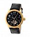 Heritor Automatic Piccard Gold & Black Leather Watches 44mm