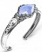 Carolyn Pollack Blue Lace Agate (16x30mm) Cuff Bracelet in Sterling Silver