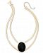 Thalia Sodi Gold-Tone Large Stone Double Strand Statement Necklace, 16" + 3" extender, Created for Macy's