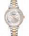 Stuhrling Original Women's 40mm Multi-Function, Rose/Silver Case and Bracelet, Silver Dial With Rose Accents Watch