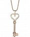 Heart Key Pendant Necklace in 14k Gold over Sterling Silver, 18" + 2" extender