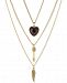 Rachel Rachel Roy Gold-Tone 3-Pc. Set Wing, Arrow & Crystal Heart Pendant Necklaces, 16" + 2" extender