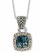Effy Blue Topaz 18" Pendant Necklace (1-9/10 ct. t. w. ) in Sterling Silver & 18k Gold