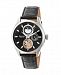 Heritor Automatic Sebastian Silver & Black Leather Watches 40mm