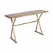 540-BEL-3323460 - Bailey Street Home - Austin Road - 62-inch Console TableBright Aged Gold/Solid Brown Stained Pine Finish - Austin Road
