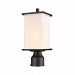 227-BEL-3369848 - Bailey Street Home - Lucas Close - One Light Outdoor Post LanternTextured Black Finish with White Acid-Etched Glass - Lucas Close