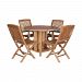 2499-BEL-3335095 - Bailey Street Home - Treetops Court - 40-inch Outdoor Drop-leaf Game Table with 4 Chairs (Set of 5)Euro Teak Oil Finish - Treetops Court