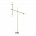 540-BEL-3325879 - Bailey Street Home - Truro Glen - Three Light Floor LampAged Brass/Frosted White Finish with White Fabric Shade - Truro Glen