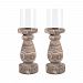 2499-BEL-3380116 - Bailey Street Home - Catherine Dell - 19-inch Pillar Holder (Set of 2)Ashwood/Clear Finish - Catherine Dell