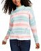 Hooked Up by Iot Juniors' Striped Mock-Neck Sweater